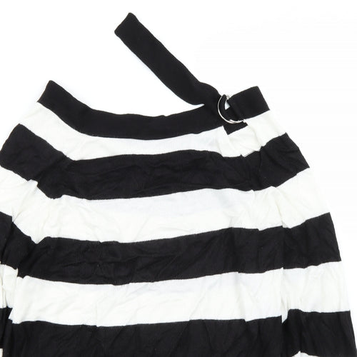 Topshop Womens White Striped  Pullover Jumper Size 10