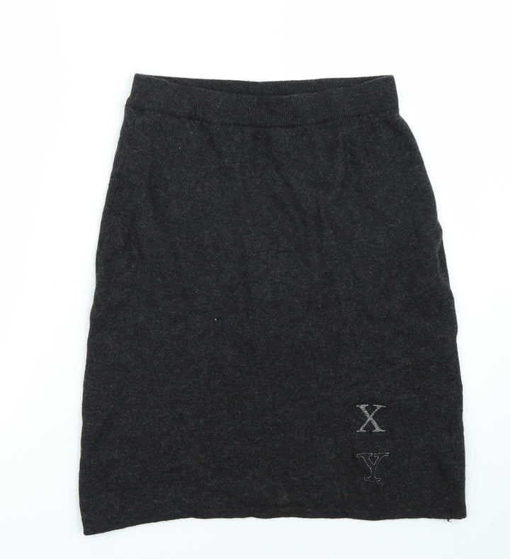 Frapp Womens Grey A-Line Skirt Size 28