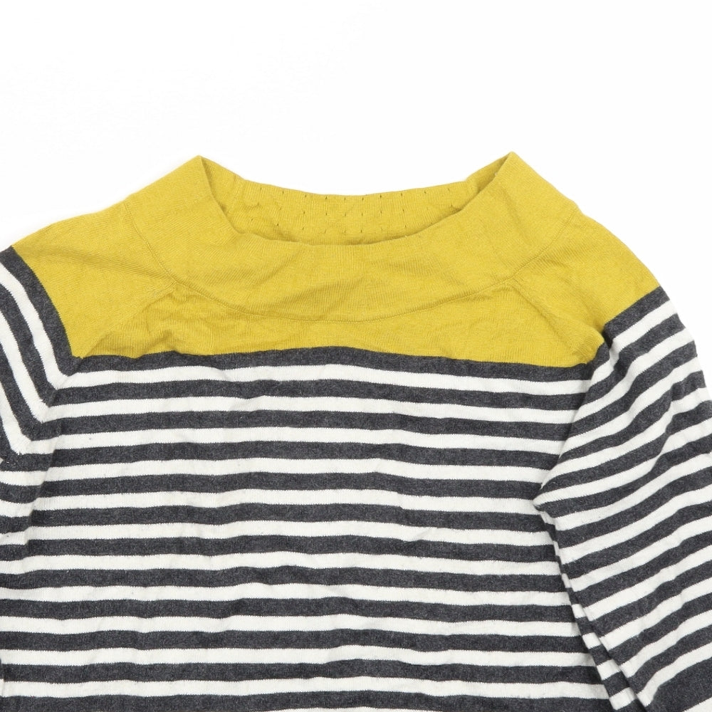 Preworn Womens Grey Striped  Pullover Jumper Size 12