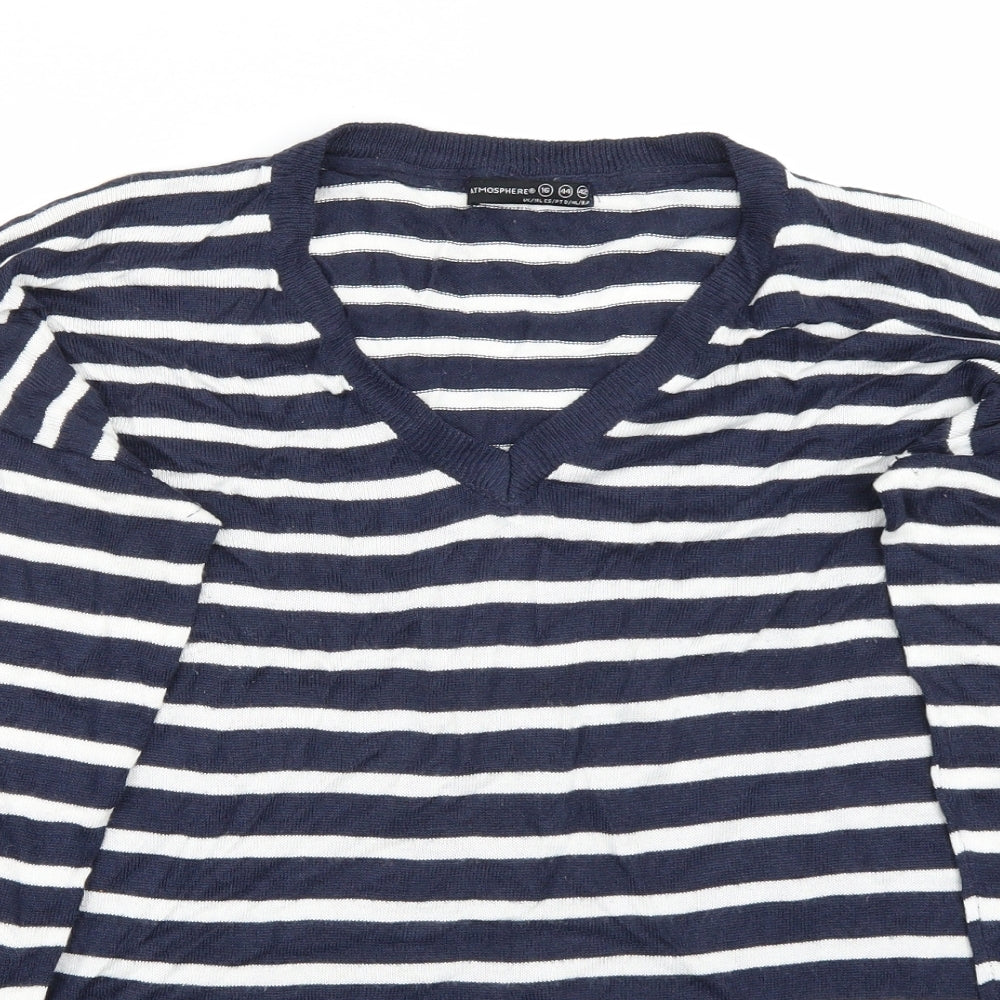 Primark Womens Blue Striped  Pullover Jumper Size 16