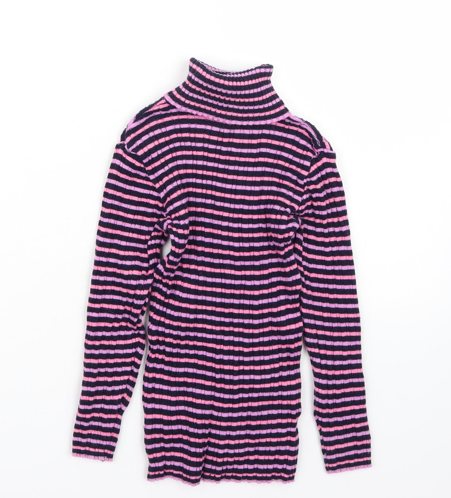 Nutmeg Girls Pink Striped  Pullover Jumper Size 5-6 Years