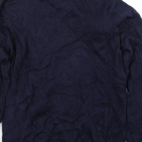 Merry Christmas Mens Blue   Pullover Jumper Size S