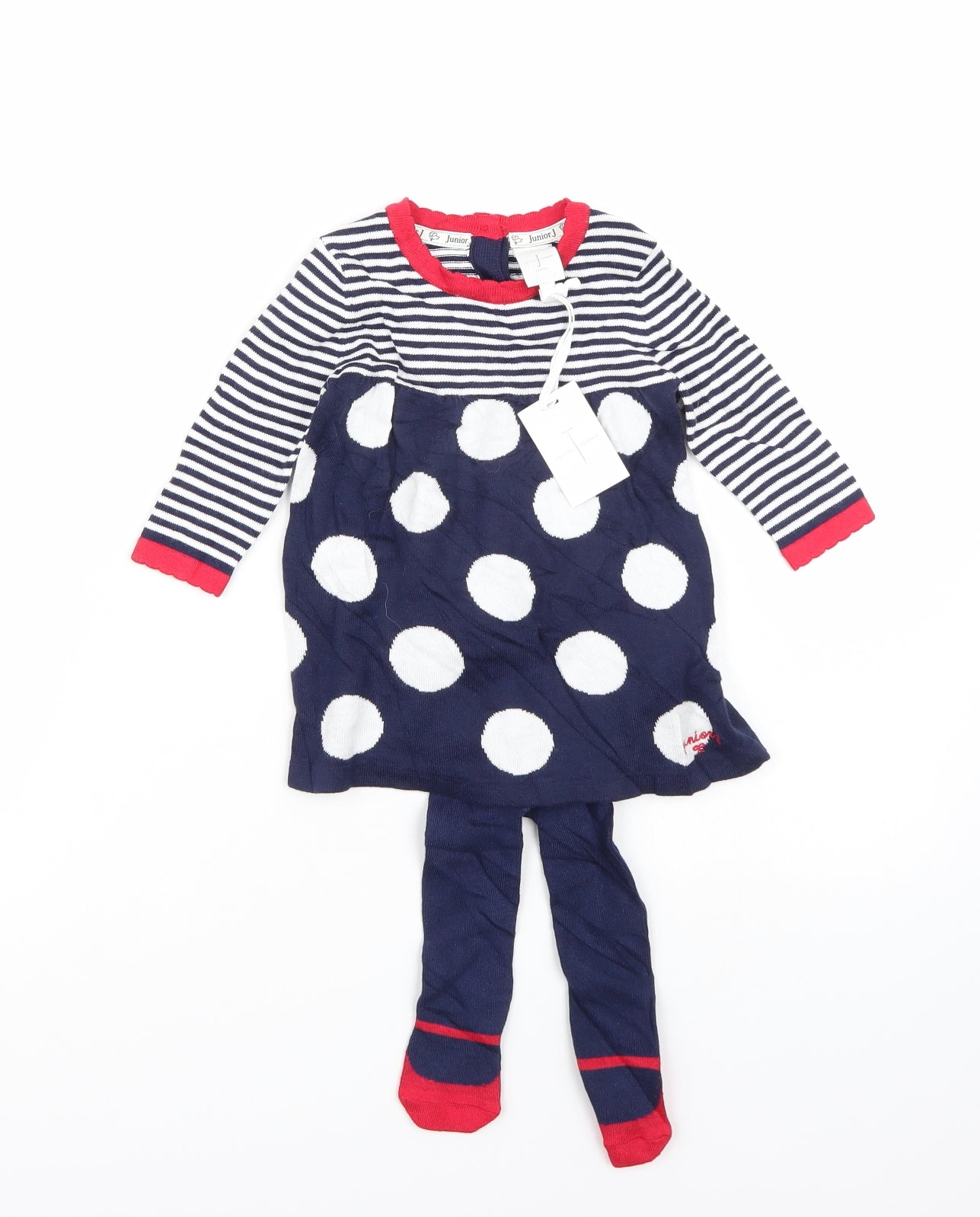 Jasper Conran Girls Blue Striped  A-Line  Size 3-6 Months