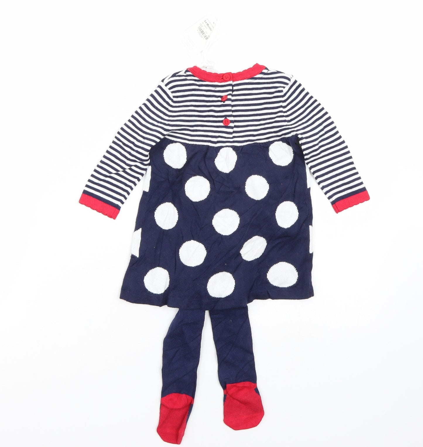 Jasper Conran Girls Blue Striped  A-Line  Size 3-6 Months