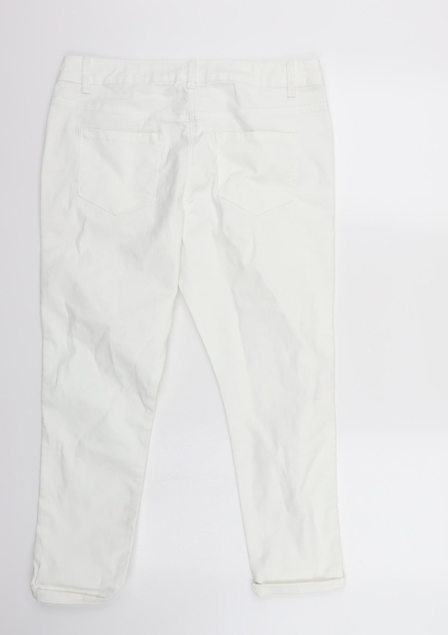 George Womens White   Cropped Jeans Size 14 L25 in