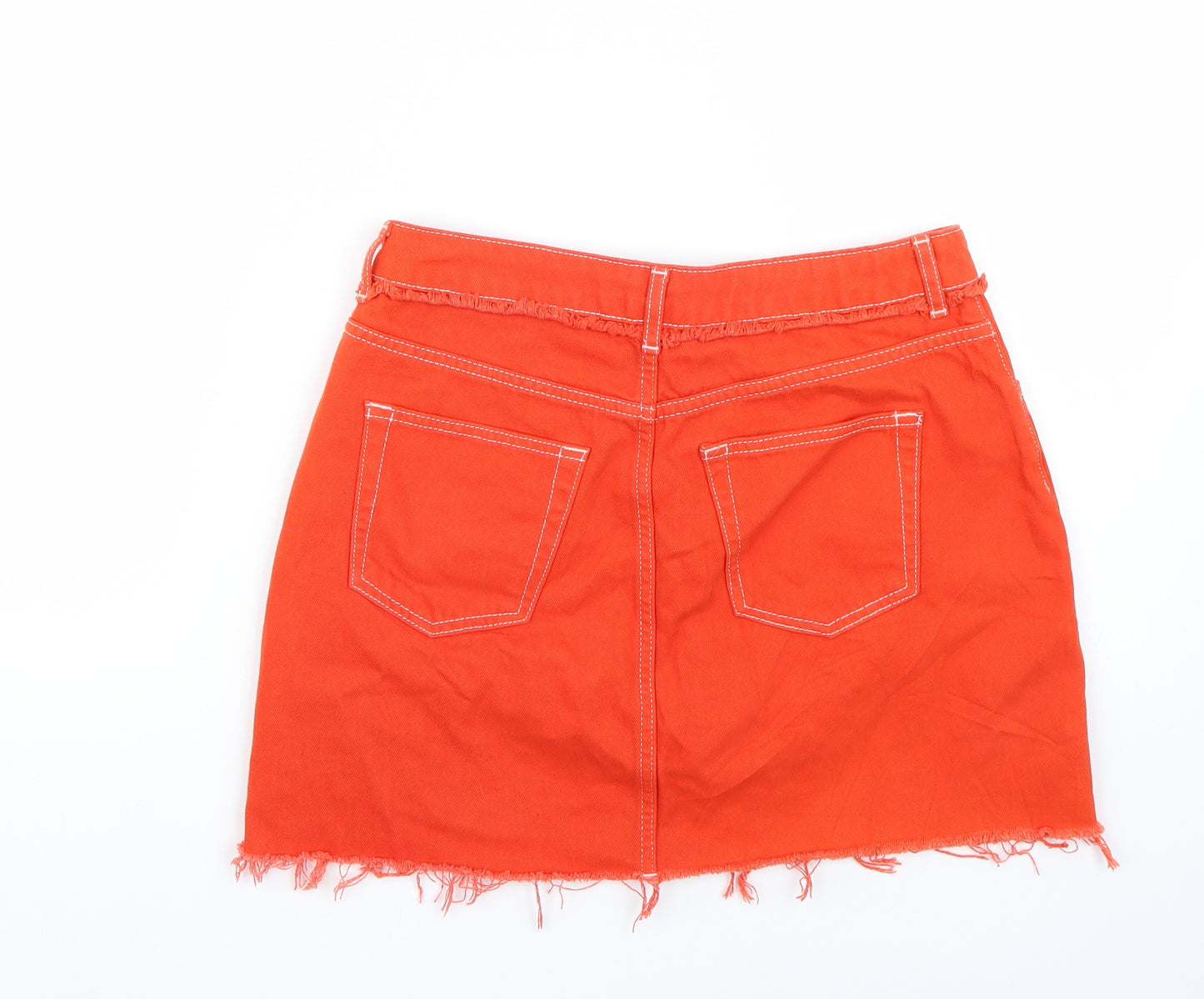 Topshop Womens Orange   A-Line Skirt Size 12