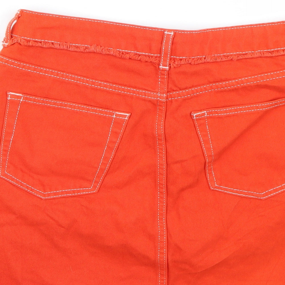 Topshop Womens Orange   A-Line Skirt Size 12