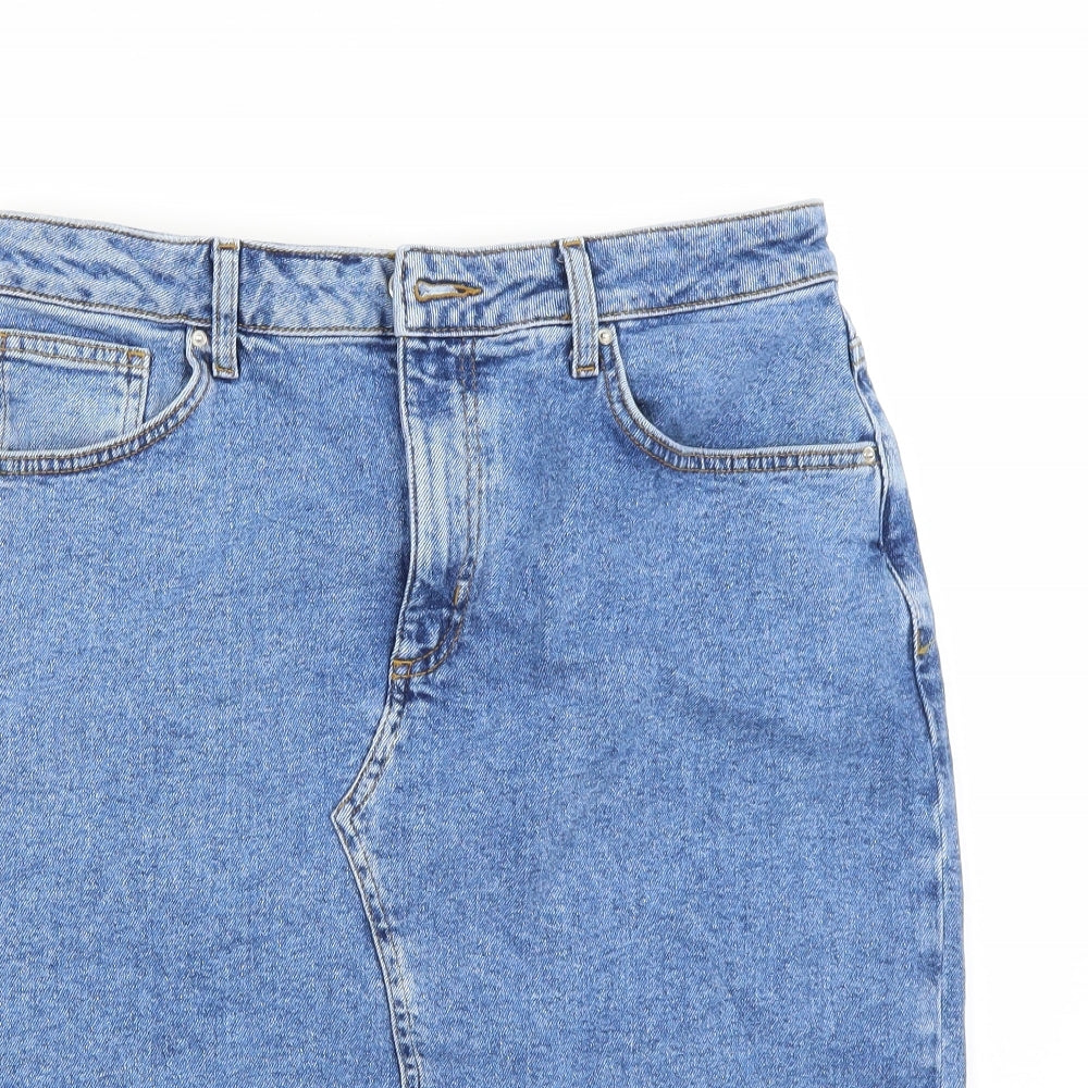 Denim & Co. Womens Blue   A-Line Skirt Size 16