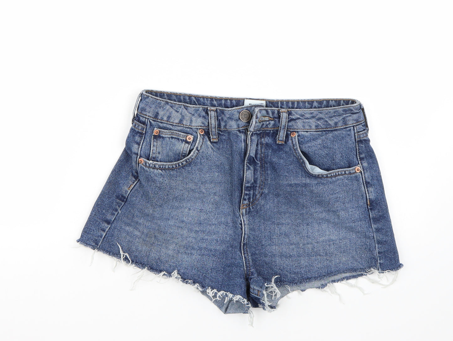 BDG Womens Blue  Canvas Mom Shorts Size 29 in