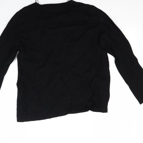 Bonmarché Womens Black Floral  Cardigan Jumper Size 14