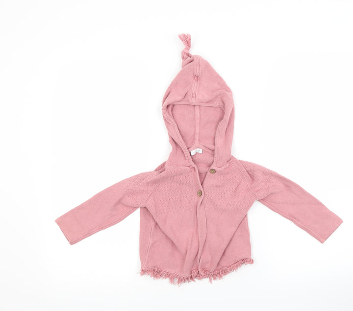 NEXT Girls Pink Pullover Hoodie Size 2 Years