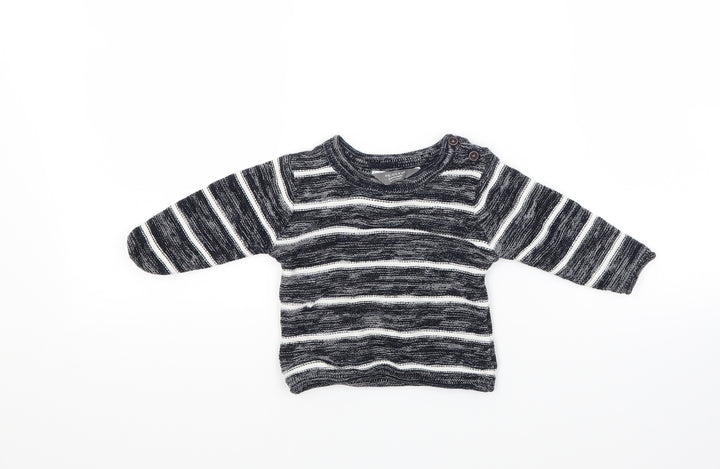 Primark Boys Blue Striped Pullover Jumper Size 6-9 Months