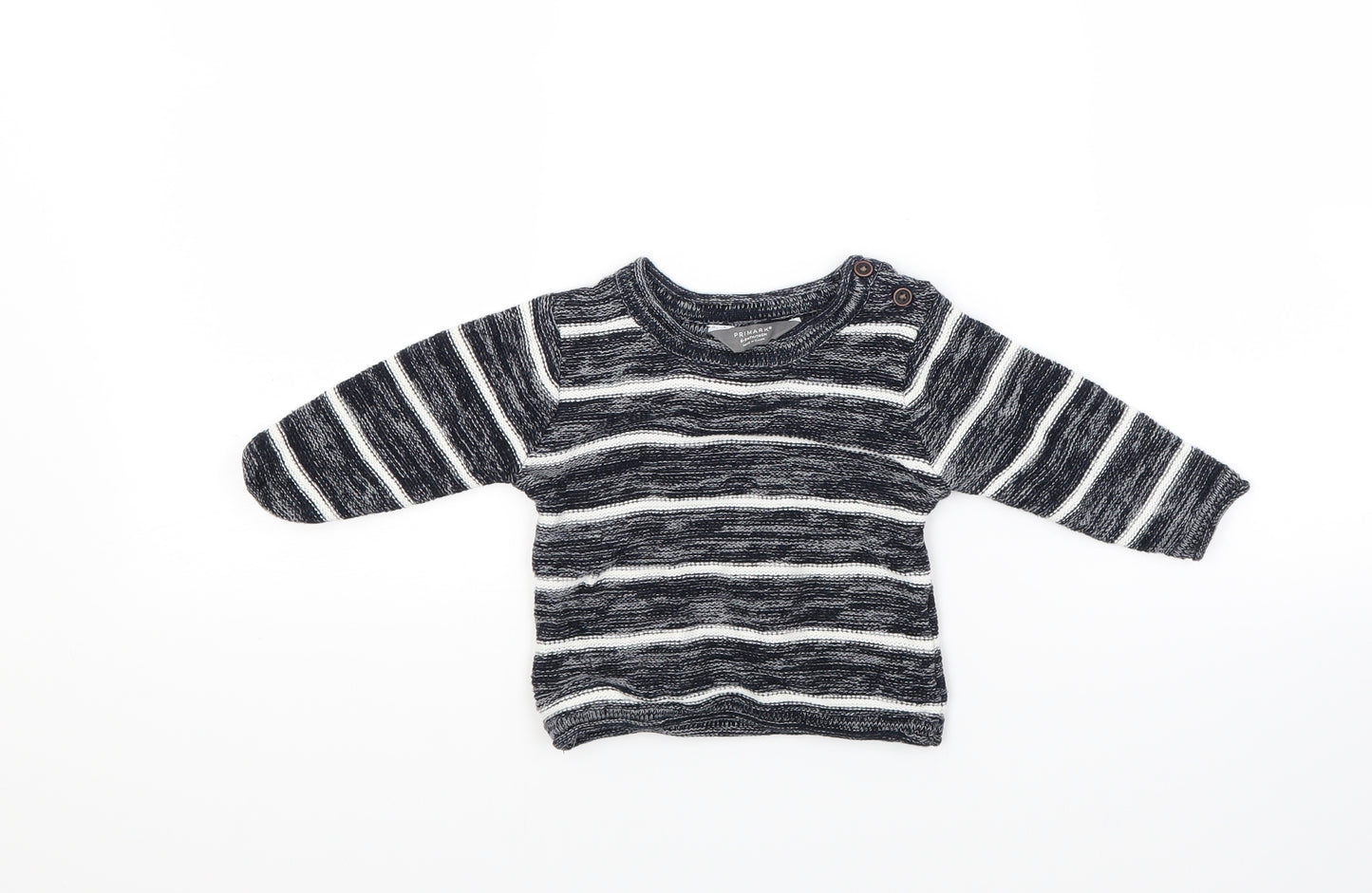 Primark Boys Blue Striped  Pullover Jumper Size 6-9 Months
