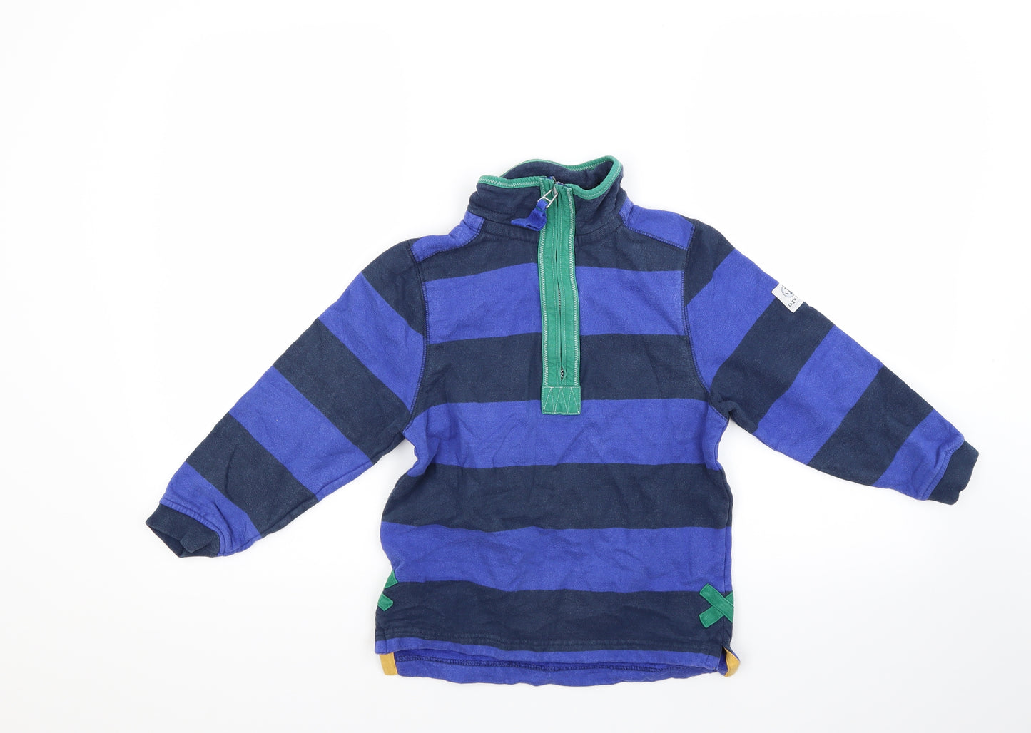 Lazy Jacks Boys Blue Striped  Pullover Sweatshirt Size 5-6 Years