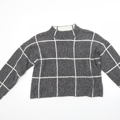 Atmosphere Womens Grey Check  Pullover Jumper Size L