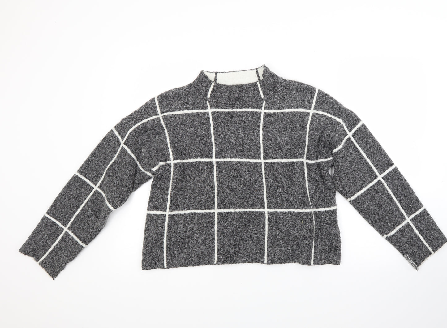 Atmosphere Womens Grey Check  Pullover Jumper Size L