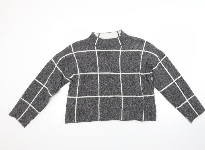 Atmosphere Womens Grey Check  Pullover Jumper Size L