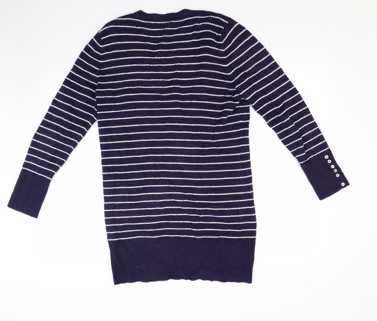 Linea Womens Blue Striped  Cardigan Jumper Size L