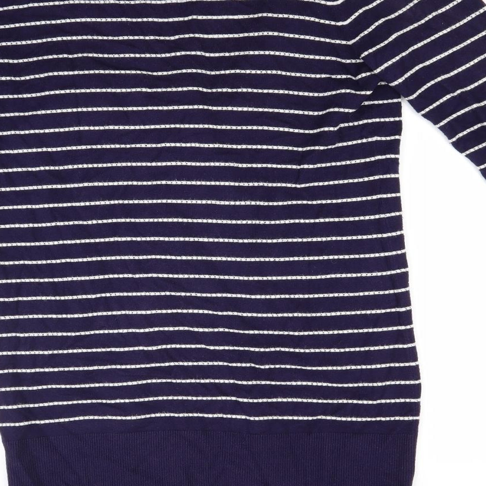 Linea Womens Blue Striped  Cardigan Jumper Size L