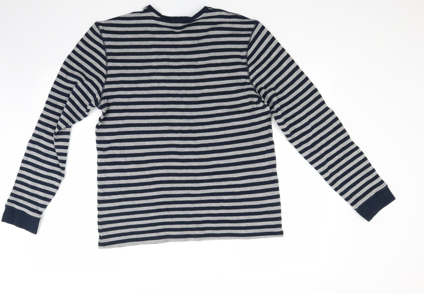 George Mens Grey Striped  Pullover Sweatshirt Size L