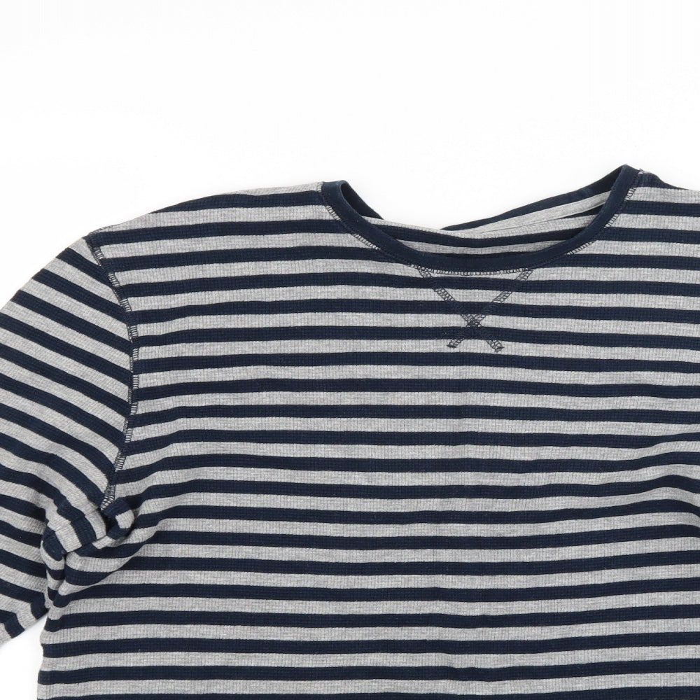 George Mens Grey Striped  Pullover Sweatshirt Size L