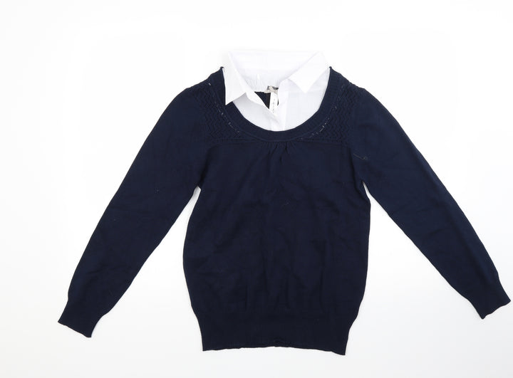 Jessica Womens Blue Pullover Jumper Size S