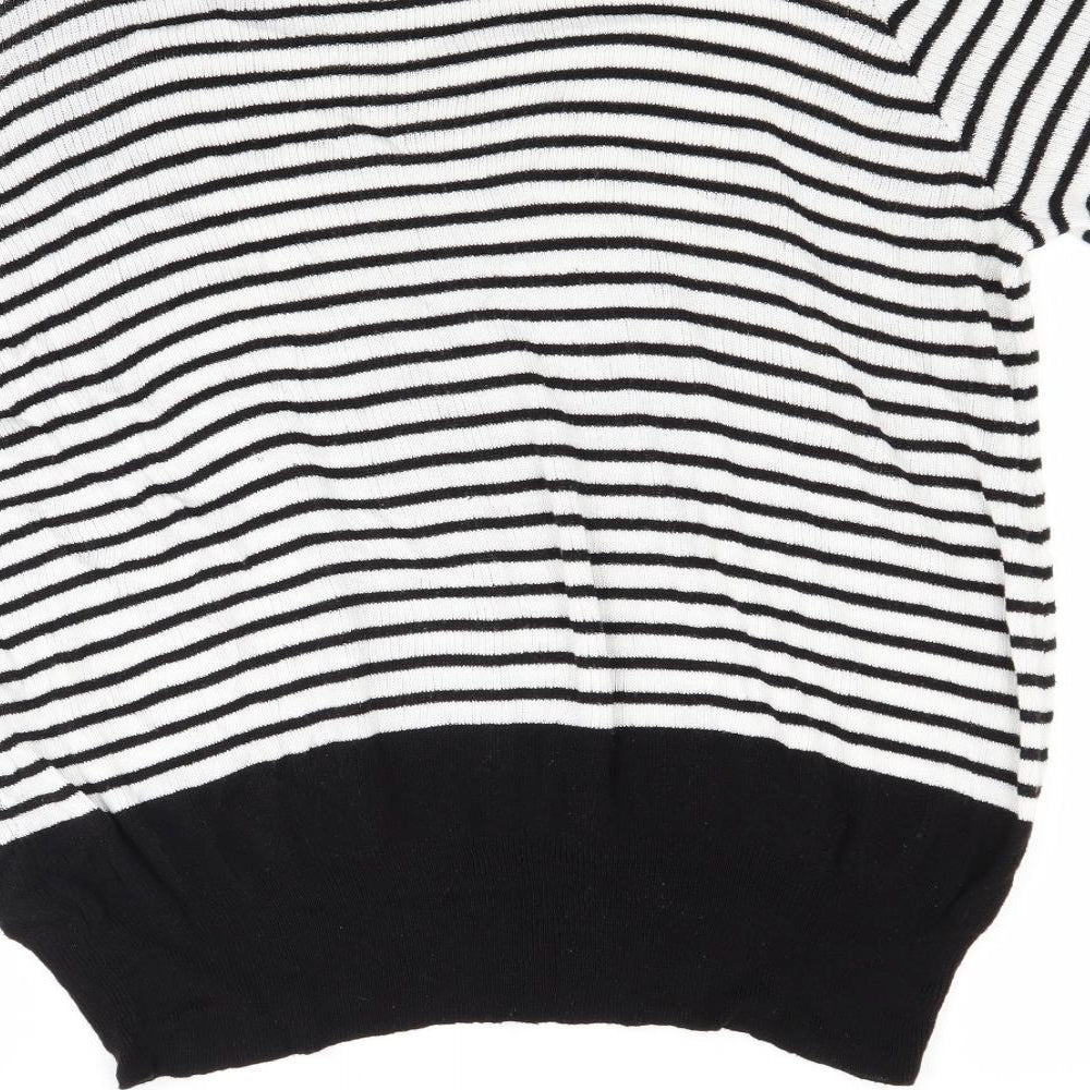 Simply Be Womens White Striped  Pullover Jumper Size 28