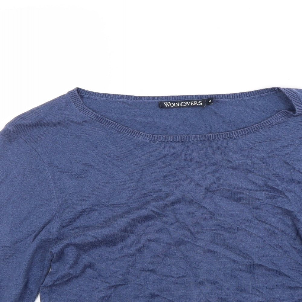 Woolovers Womens Blue   Pullover Jumper Size M
