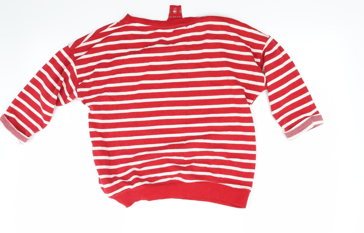 Atmosphere Womens Red Striped  Pullover Sweatshirt Size 10