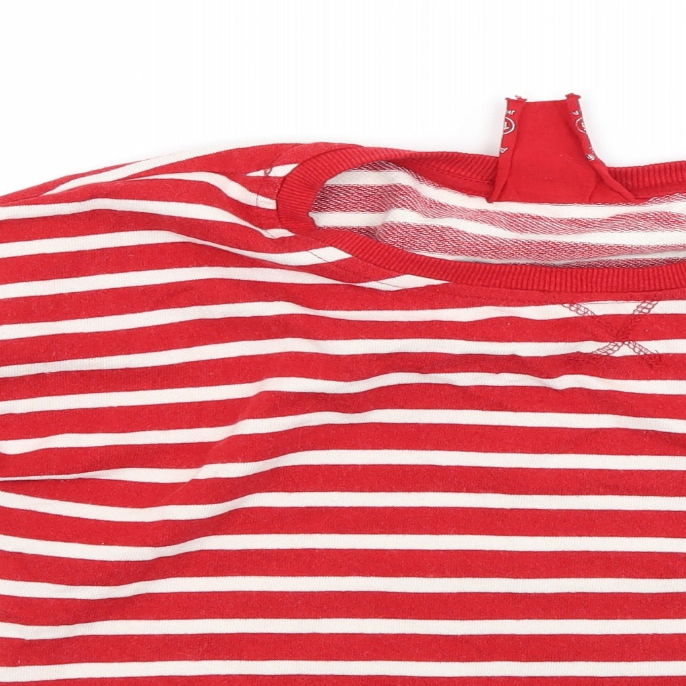 Atmosphere Womens Red Striped  Pullover Sweatshirt Size 10