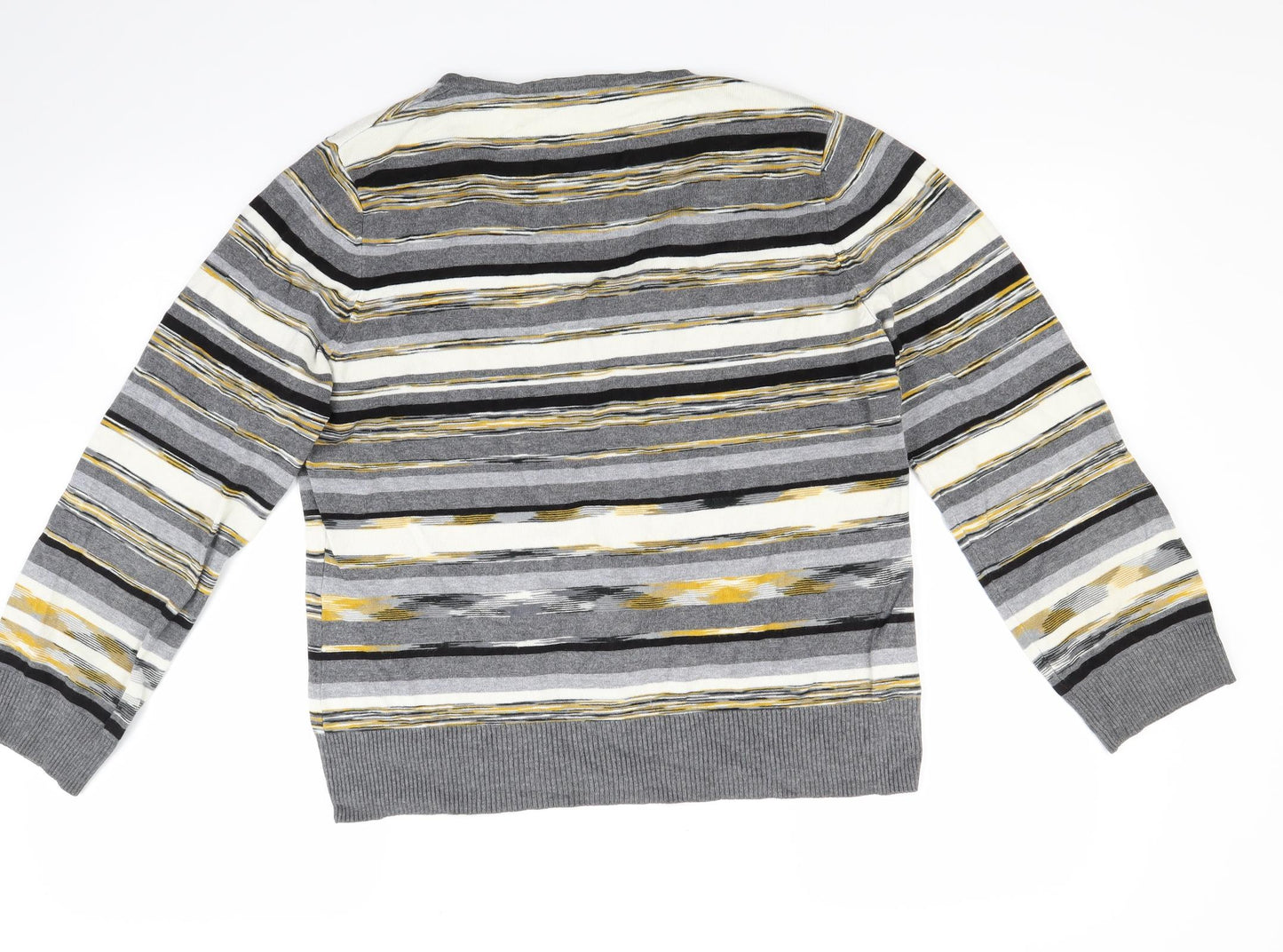 CC Womens Grey Striped  Pullover Jumper Size L