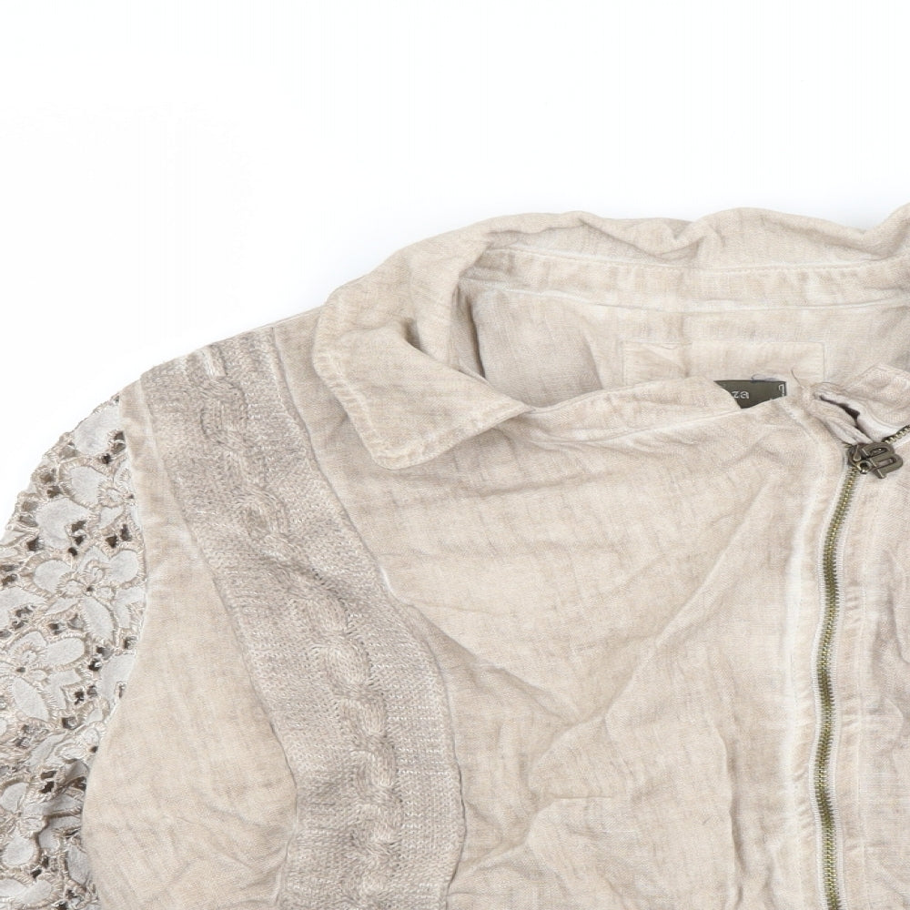 W eza Womens Beige   Jacket Coat Size L