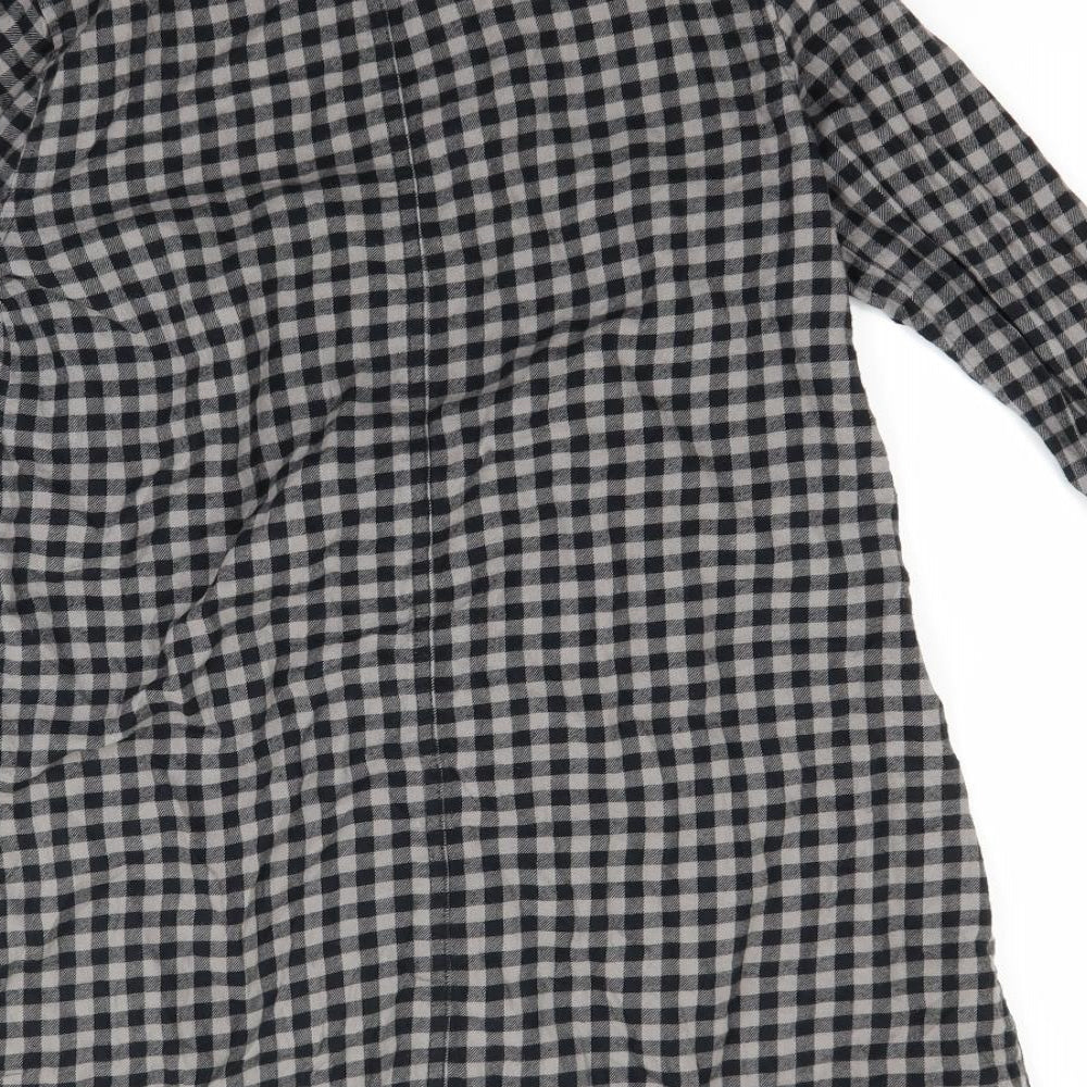 NEXT Girls Grey Check  Shirt Dress  Size 10 Years