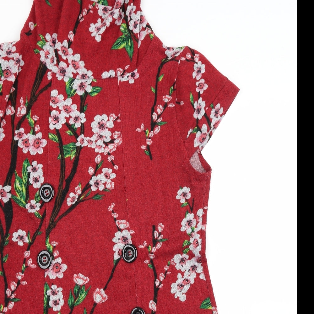 izabel london Womens Red Floral  A-Line  Size 12