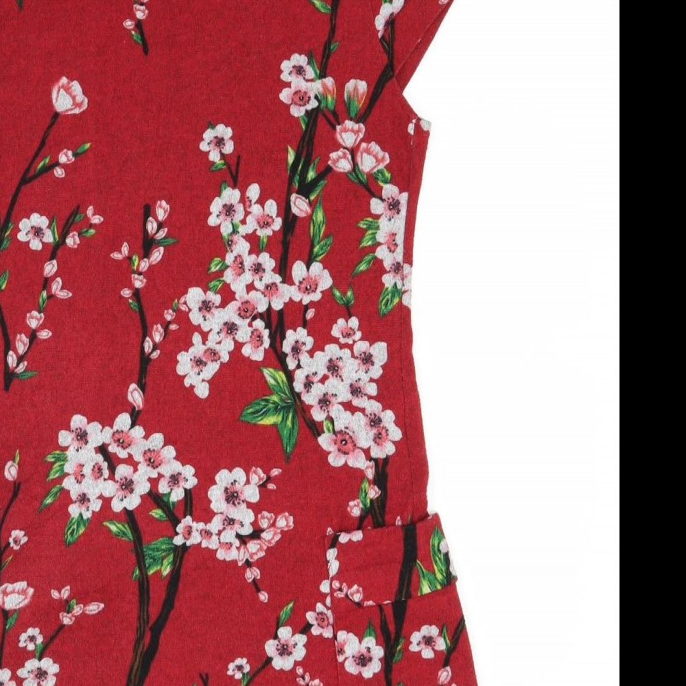 izabel london Womens Red Floral  A-Line  Size 12