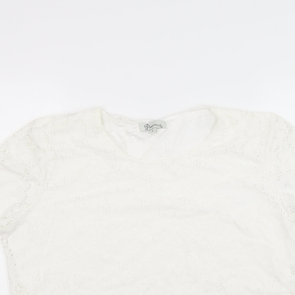 paramour Womens White   Basic Blouse Size L