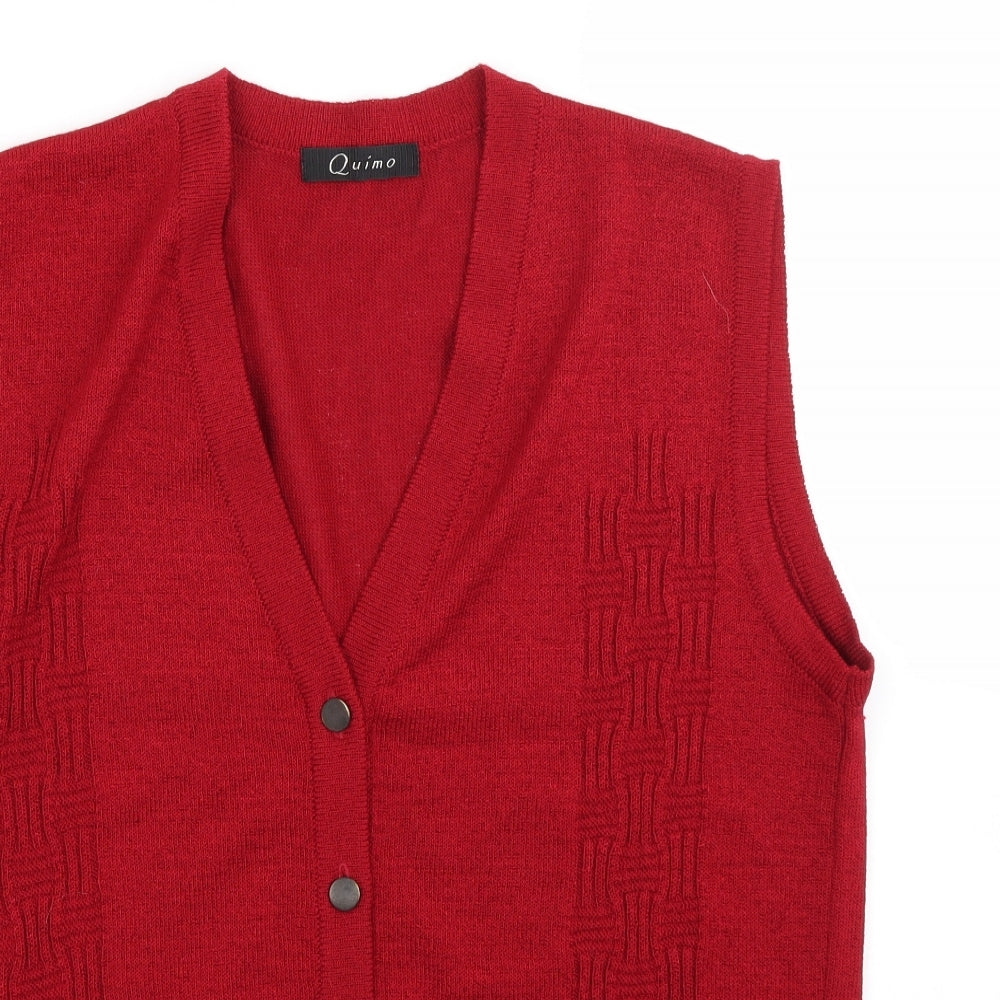 Quimo Womens Red   Cardigan Jumper Size 14