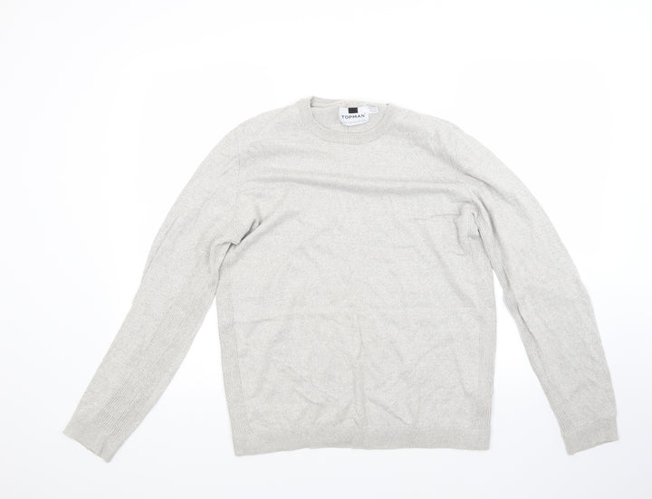 Topman Mens Grey Pullover Jumper Size M