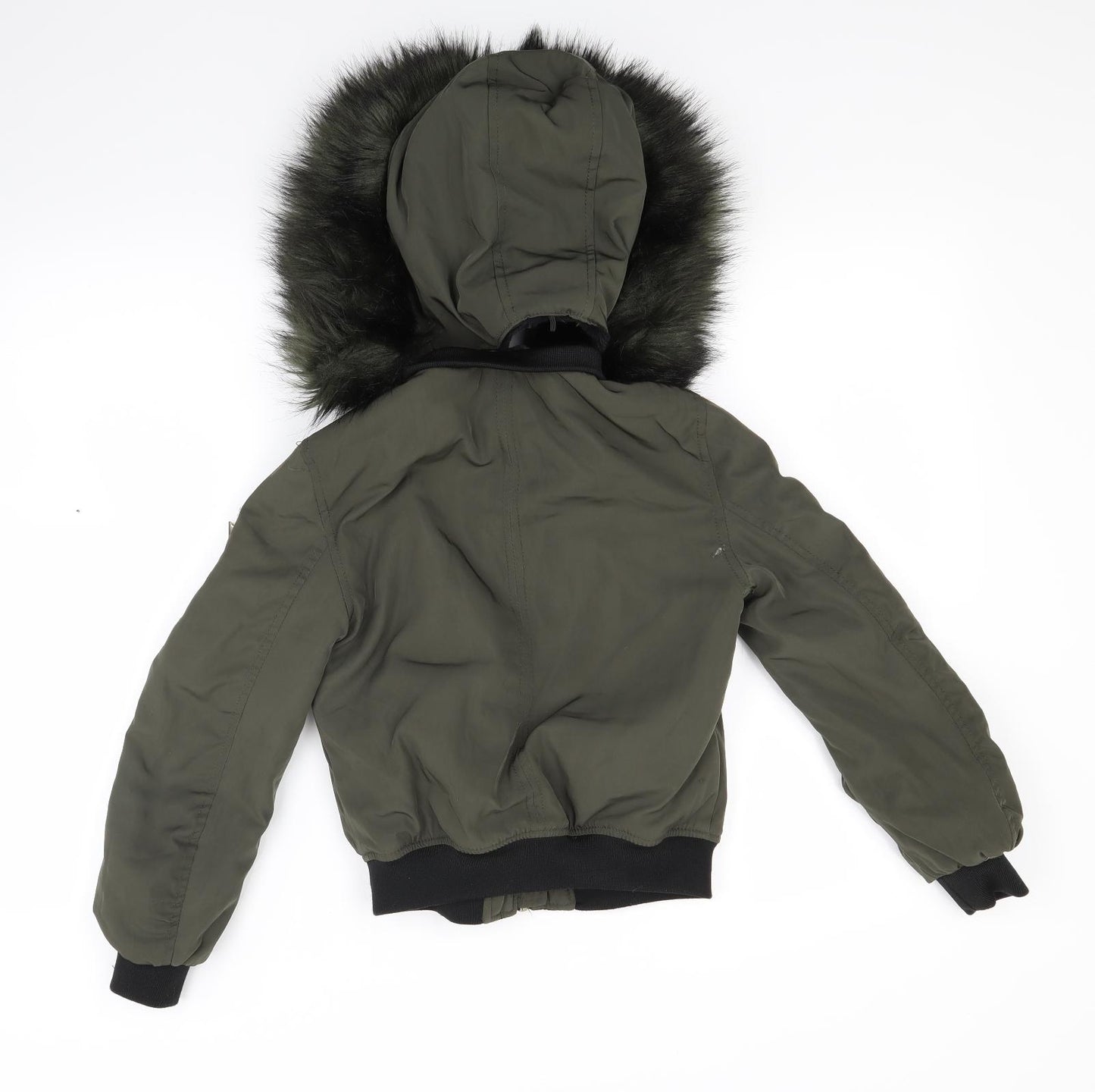 River Island Girls Green   Bomber Jacket Coat Size 7-8 Years