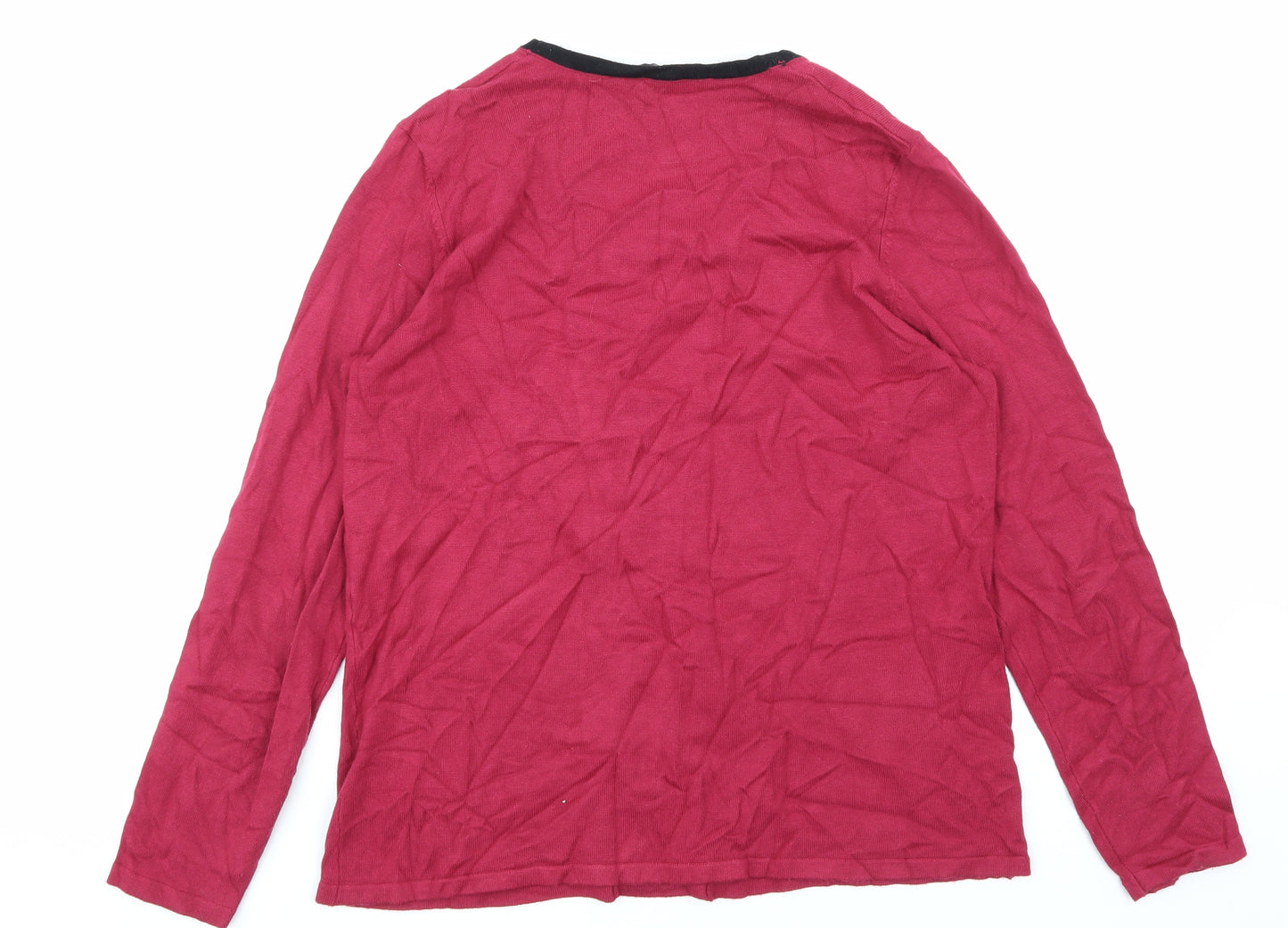 Love knitwear Womens Pink Striped  Basic T-Shirt Size 14