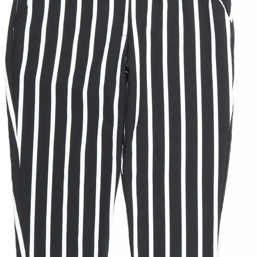 Peacocks Womens Black Striped  Trousers  Size 12