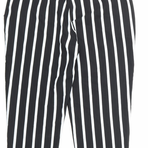 Peacocks Womens Black Striped  Trousers  Size 12