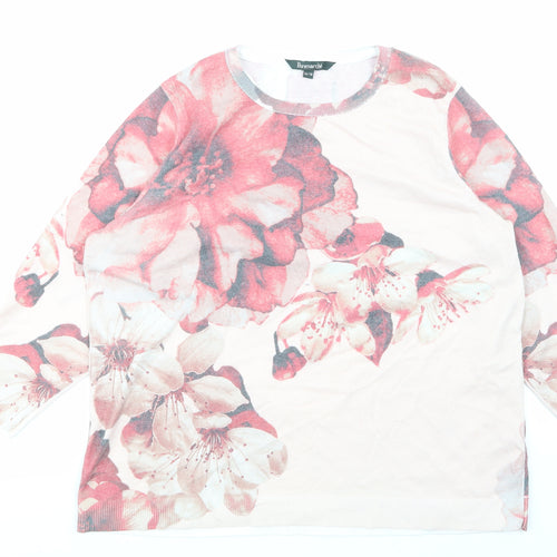 Bonmarché Womens Pink Floral  Basic T-Shirt Size 16