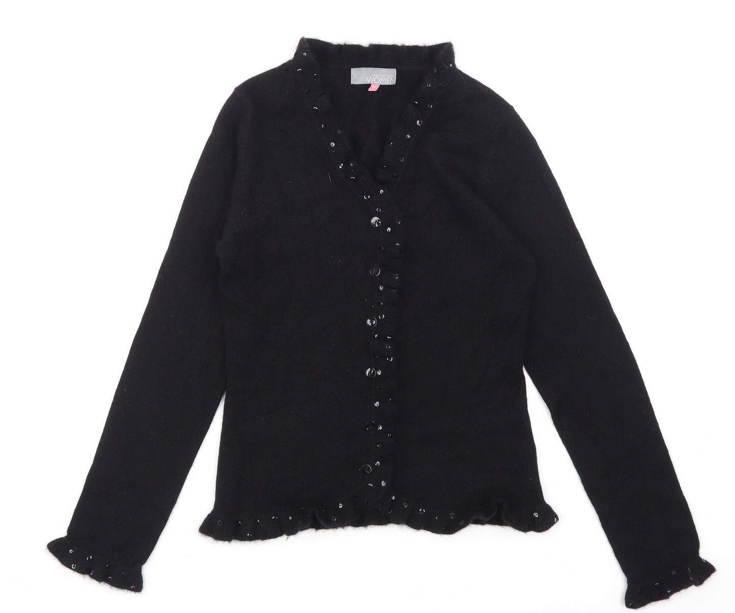 John Lewis Womens Black   Cardigan Jumper Size 10