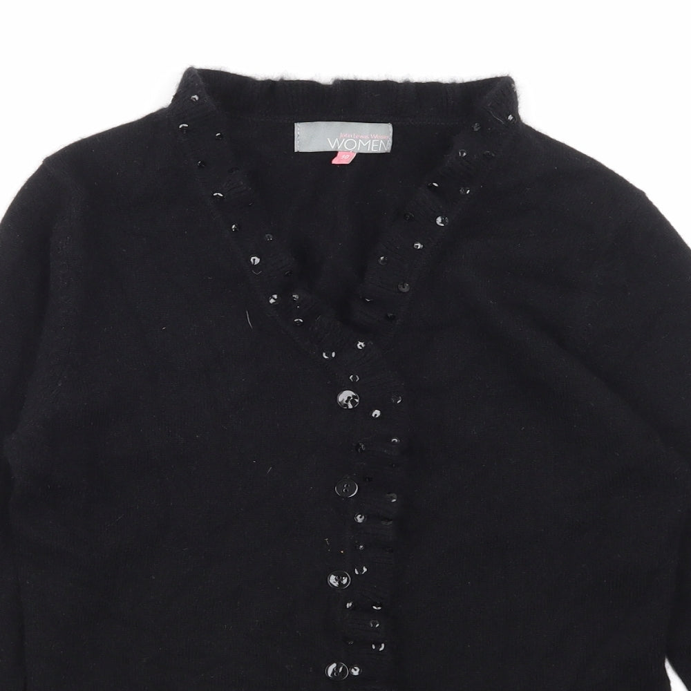John Lewis Womens Black   Cardigan Jumper Size 10