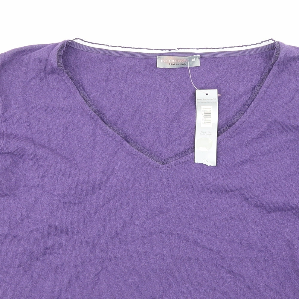 Per Una Womens Purple   Basic T-Shirt Size 16