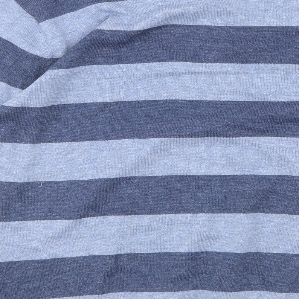 Easy Mens Blue Striped  Pullover Sweatshirt Size M