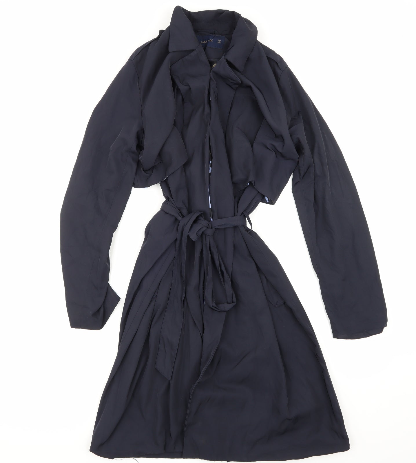 Zara Womens Blue   Trench Coat Coat Size M