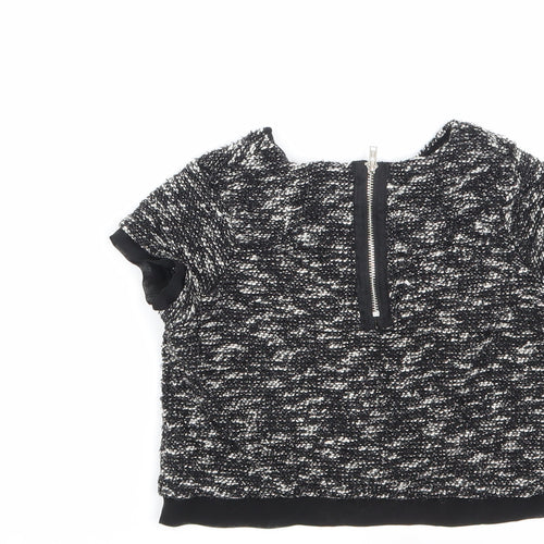 Girlswear Girls Black Colourblock  Cropped T-Shirt Size 6 Years