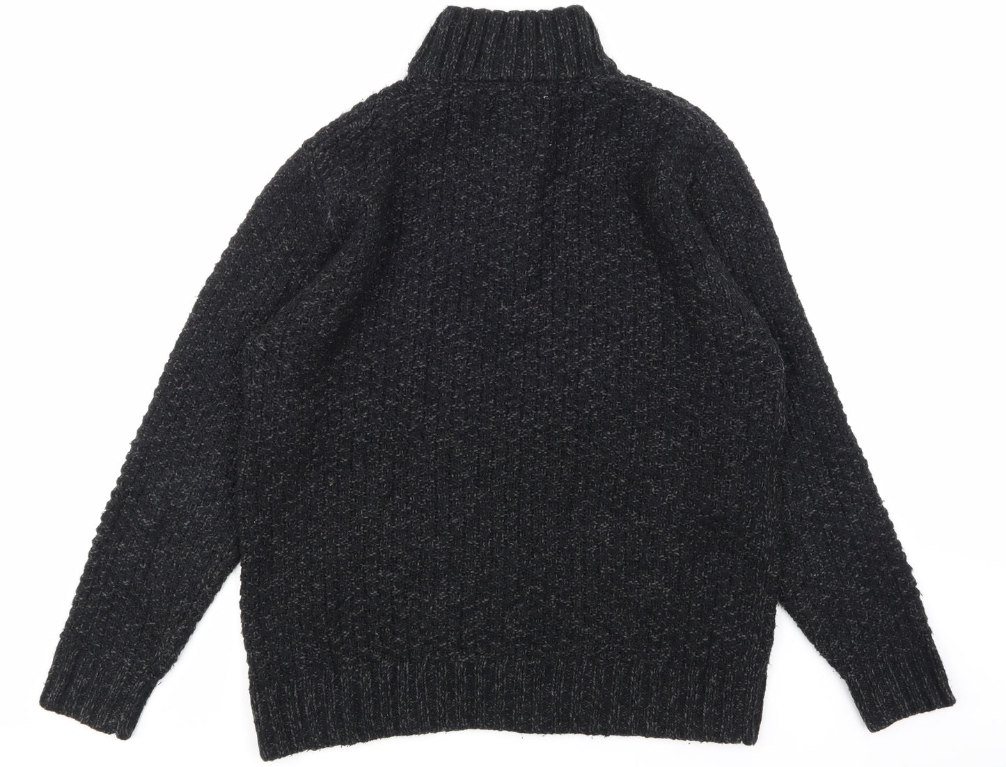 BHS Mens Black   Pullover Sweatshirt Size L  - half zip